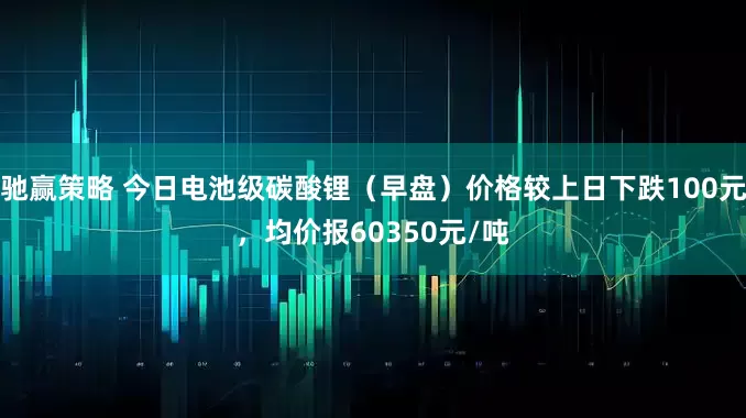 驰赢策略 今日电池级碳酸锂（早盘）价格较上日下跌100元，均价报60350元/吨