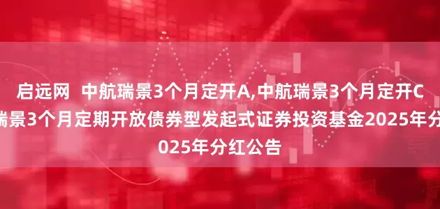 启远网 中航瑞景3个月定开A,中航瑞景3个月定开C: 中航瑞景3个月定期开放债券型发起式证券投资基金2025年分红公告